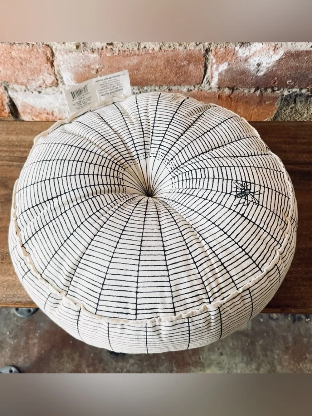 John Derian Threshold 12” Round Tangled Web Throw Pillow